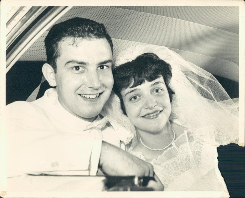 Richard and Catherine Cain on their wedding day